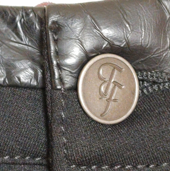 True Freedom Juniors Black Skinny Regular Fit Pants with Faux Leather Trim - Picture 15 of 16